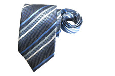 ROBERTO VILLINI MEN'S TIE BLUE/STRIPED Width: 3.7/8" LENGTH 59"