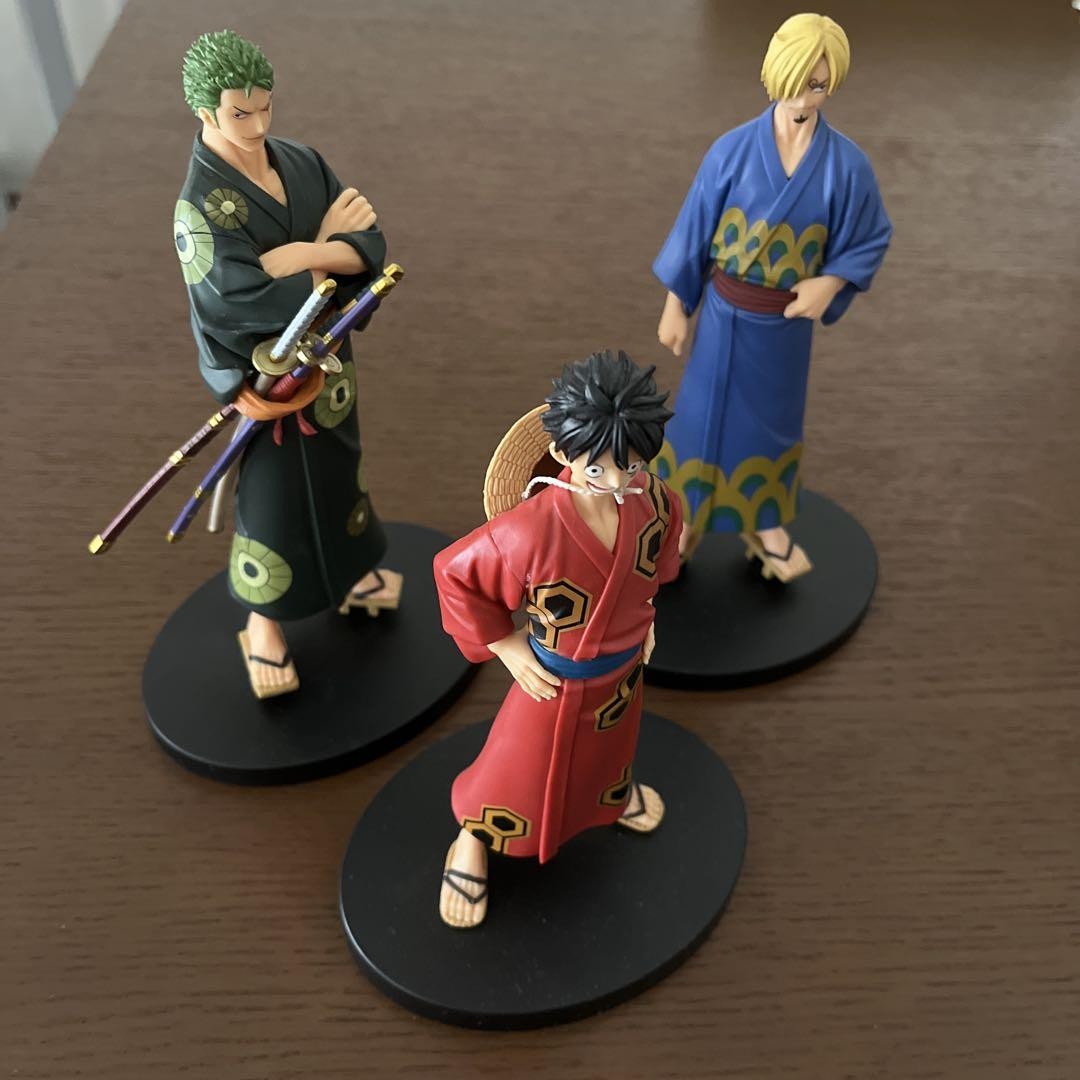 Juego de figuras Wano de una pieza Luffy Zoro Sanji Yukata Ver Grandline Series sin caja