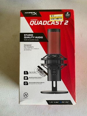 HyperX Quadcast 2 - USB Condenser Gaming Microphone for PC: Compatible with PS5