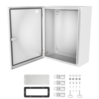 Electrical Junction Box, 20''x16''x8'' NEMA Steel Enclosure IP66 Waterproof & D...