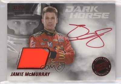 2013 Press Pass Redline Dark Horse Memorabilia 35/50 Jamie McMurray Auto u0h