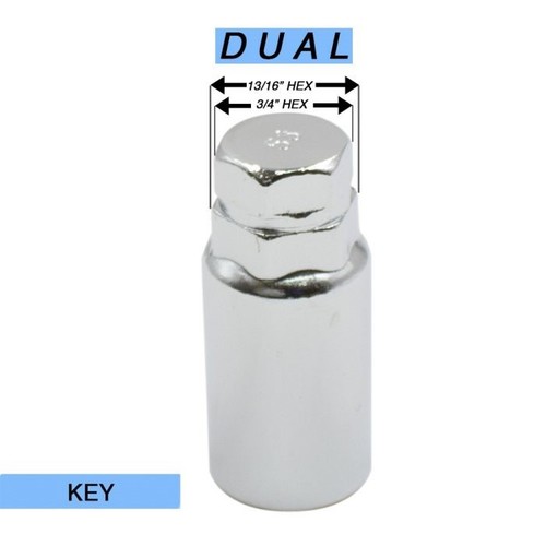Lug Wheel Lock Nuts 9/16-18 Chrome Bulge Acorn Locking Lugs 1.9" Tall Set of 4 - Picture 3 of 4