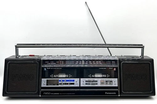 Vintage 1980's Panasonic BoomBox Model RX-FW50 AM/FM Radio Dual Cassette
