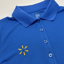 Walmart Employee Uniform Polo Shirt Blue, Adult Size Medium Women's