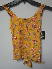 Art Class Youth Girls Golden Floral Sleeveless Top Size L 10/12
