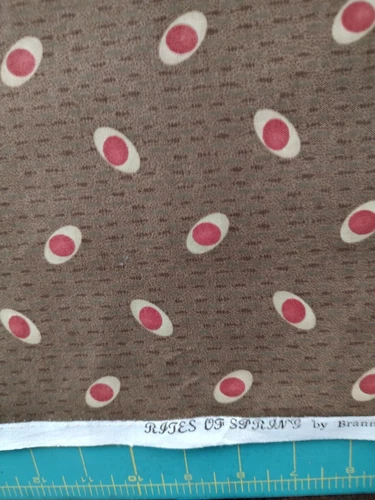 1 Yard Rites Of Spring By Bannock & Patek for Moda #590, Brown Background 