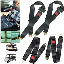 4Pack Universal Truck Car Lap Seat Belts Kit 2 Point Adjustable Single Seat Lap