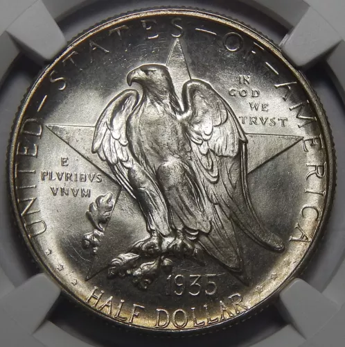 1935-D NGC/CAC MS66+ TEXAS HALF DOLLAR SILVER COMMEMORATIVE