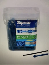 Tapcon 24530 Steel Hex Head Concrete Screw Anchor 2-3/4 L x 1/4 Dia. in. w/ BIT