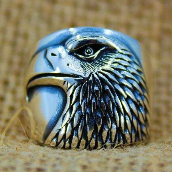Eagle Head Figure Solid 925 Sterling Silver Men Ring | eBay