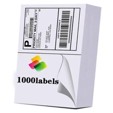 1000 Premium 8.5" X 5.5" Half Sheet Self Adhesive Shipping Labels 2 Per Sheet 
