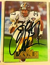 Pittsburgh Steelers CARNELL LAKE Autograph auto signed FLEER card ALL DECADE