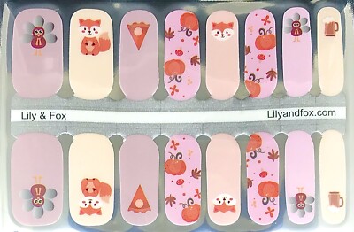 Lily And Fox Nail Polish Strips 16ct. A Foxy Feast     Description  