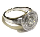 14k white gold .79ct diamond double halo ring 5.4g 7 ladies unique — photo 9