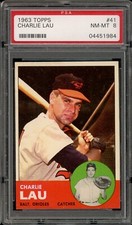 1963 Topps Baseball #41 Charlie Lau PSA 8