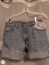 Vintage 80s LEVI  S Red Tab Distressed Jean Cut Off Shorts Womens W29"  86