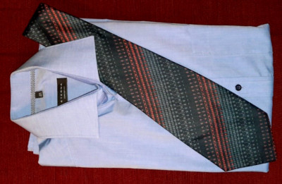 ETERNA CONFORT FIT Herren Hemd blau 40/M + passende GINO PILATI Krawatte (SEIDE)