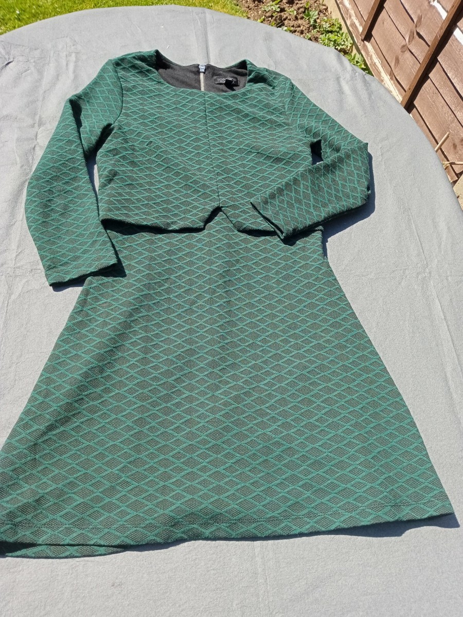 Topshop Green & Black Dress Size 6 Used