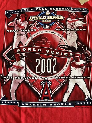 Vintage New Deadstock 2002 Angels World Series Champions T Shirt Tim Salmon L