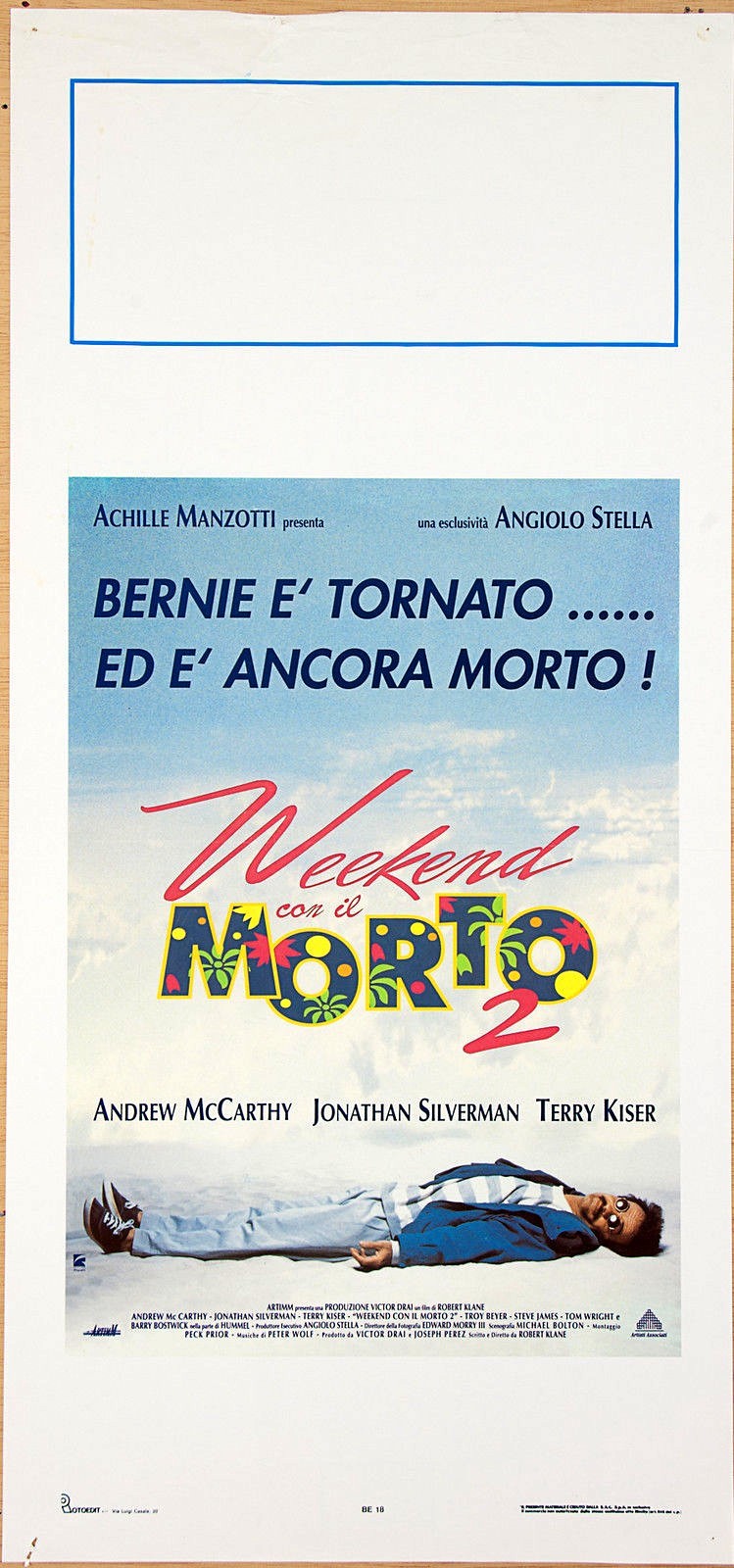 Locandina originale film Weekend con il morto 2 (1993) - Regia di Robert Klane