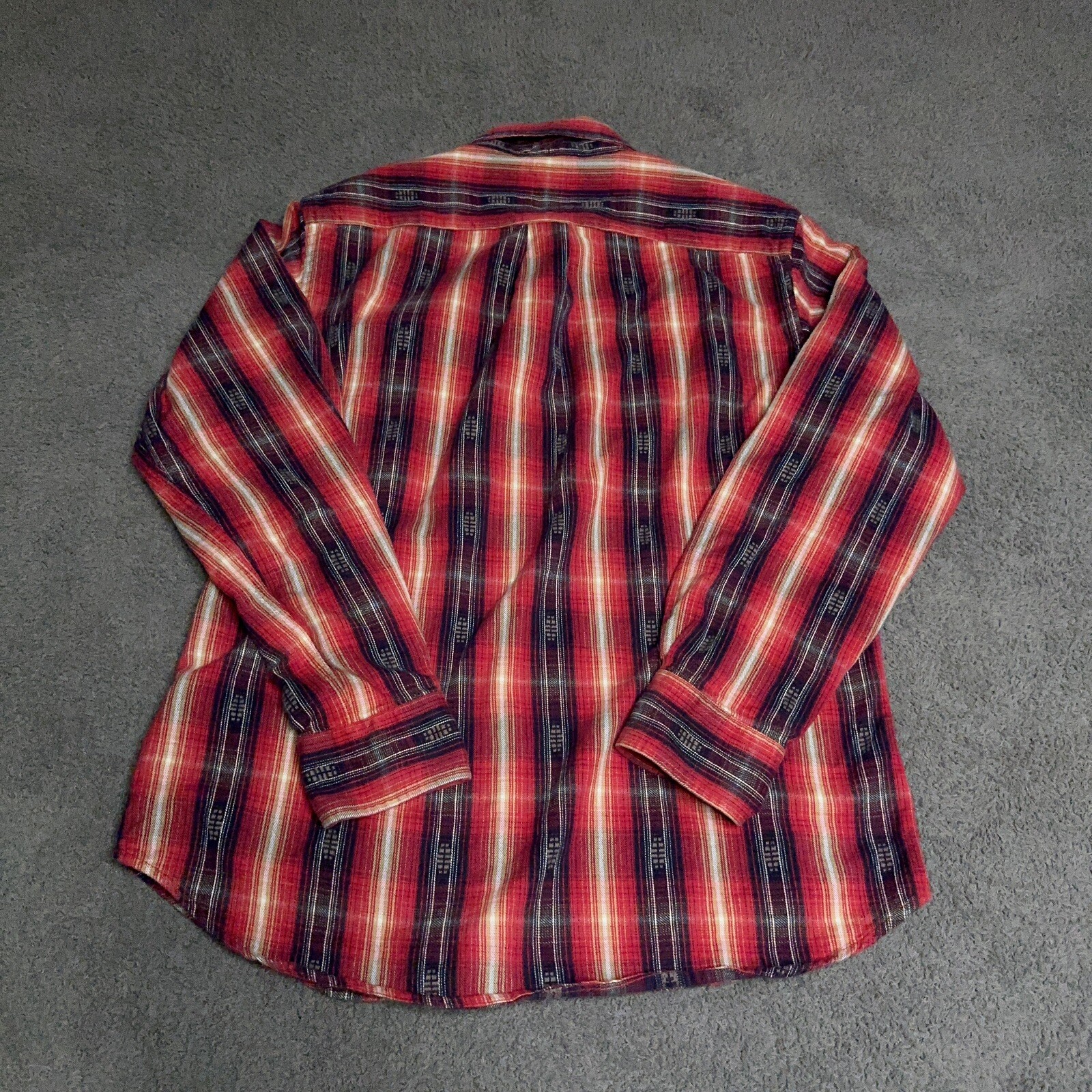 Burton Flannel Shirt Mens Large Red Aztec Southwestern Woven Thick Outdoor Camp