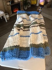 Chunky Knit Blanket Handmade Soft Throw Blanket Cozy and Warm