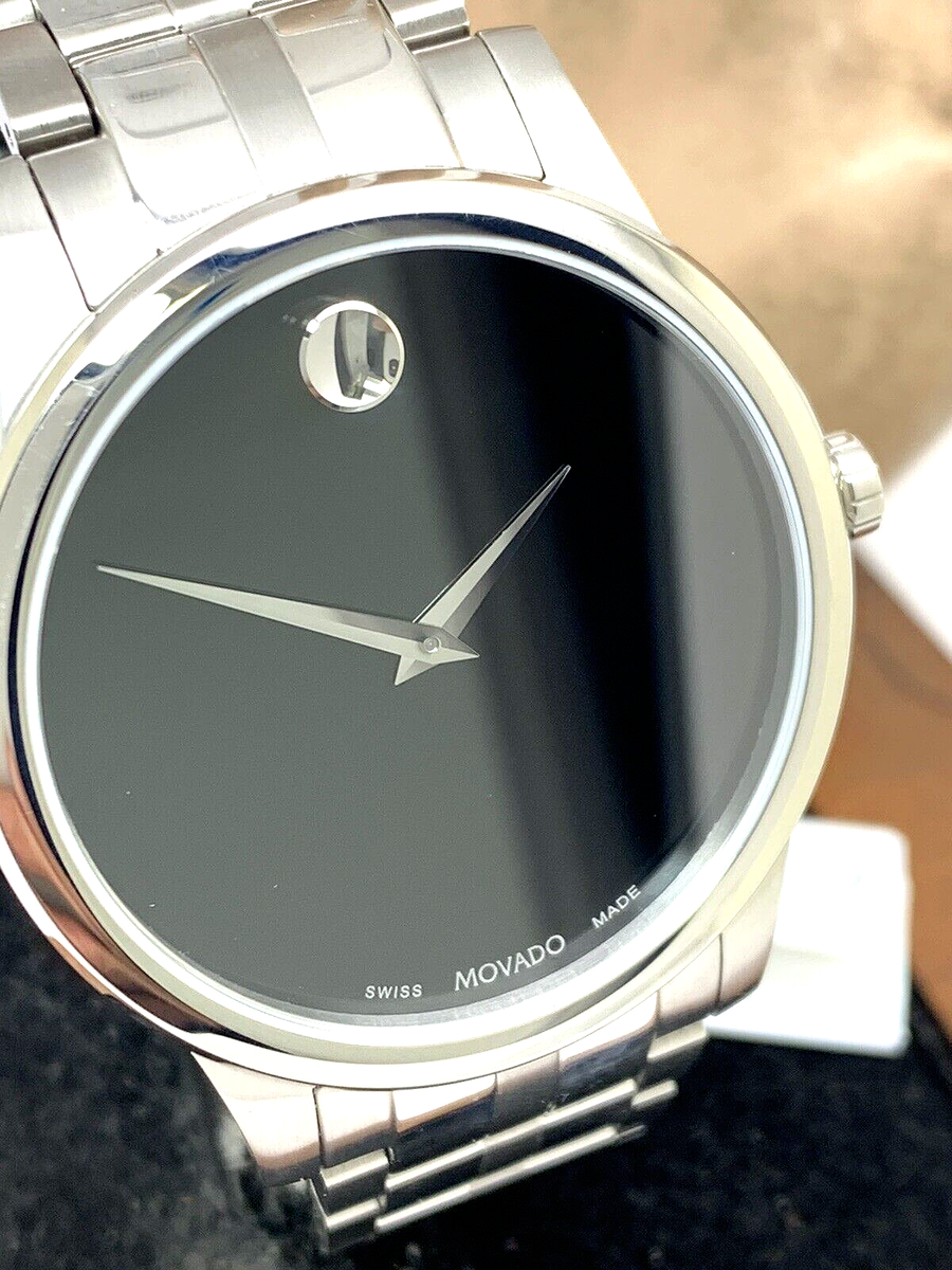 Movado Men's Watch 0607533 Museum Black Dial Swiss Quartz