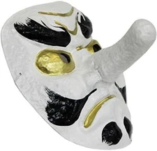 Japanese white Tengu long nose demon Noh Kabuki mask hand made Halloween