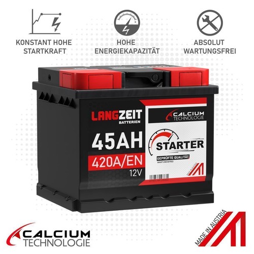 Autobatterie 45Ah 12V Citroën Dacia Ford Opel Peugeot Renault VW statt 44Ah 42Ah - Bild 3 von 5
