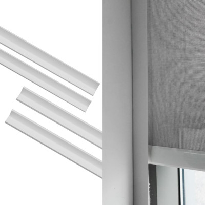 Blackout Side Tracks for Window Shades - 4 Pcs Light Blocking Strips (White)