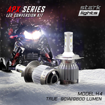 Stark APX Snowmobile LED 90W 9600LM 6000K Headlight Kit Hi Lo Dual - H4 9003