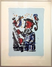 XL Orig. Markus Lüpertz " Jazzmusiker " handsigniert  e.a.  Galerierahmung NEU