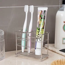 Stainless Steel Toothbrush Holder Toothpaste Razor Stand Rack Bathroom Organizer