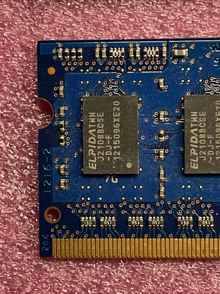 (2) Elpida 2GB 2RX8 PC3-10600S-9-10-B2 Laptop Memory EBJ20UF8BCS0-DJ-F - Image 3 of 3