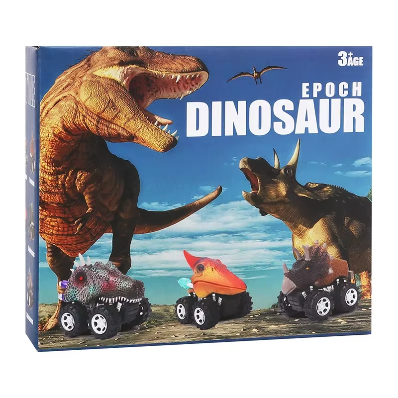 Dinosaur Toys Pull Back Cars Mini Monster Truck Car Toy Set for Kids Toddlers Bo