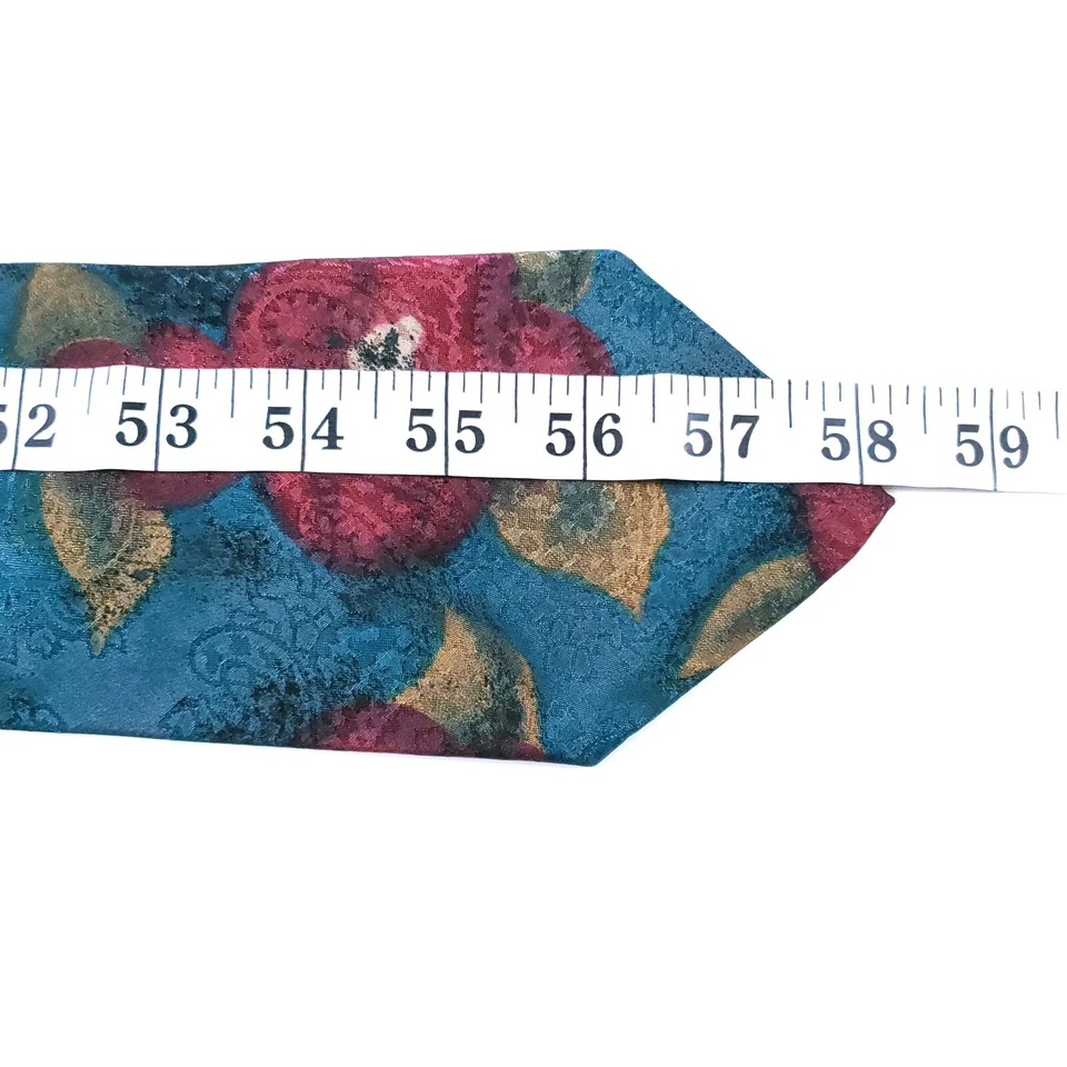 Corbata de cuello floral para hombre Mikael York Collection 100 % poliéster 58 x 3,75 - nueva sin etiquetas Foto 3 de 4