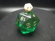Transparent Green Huge 55mm D20 Countdown Die Extra Large Giant Twenty Sided