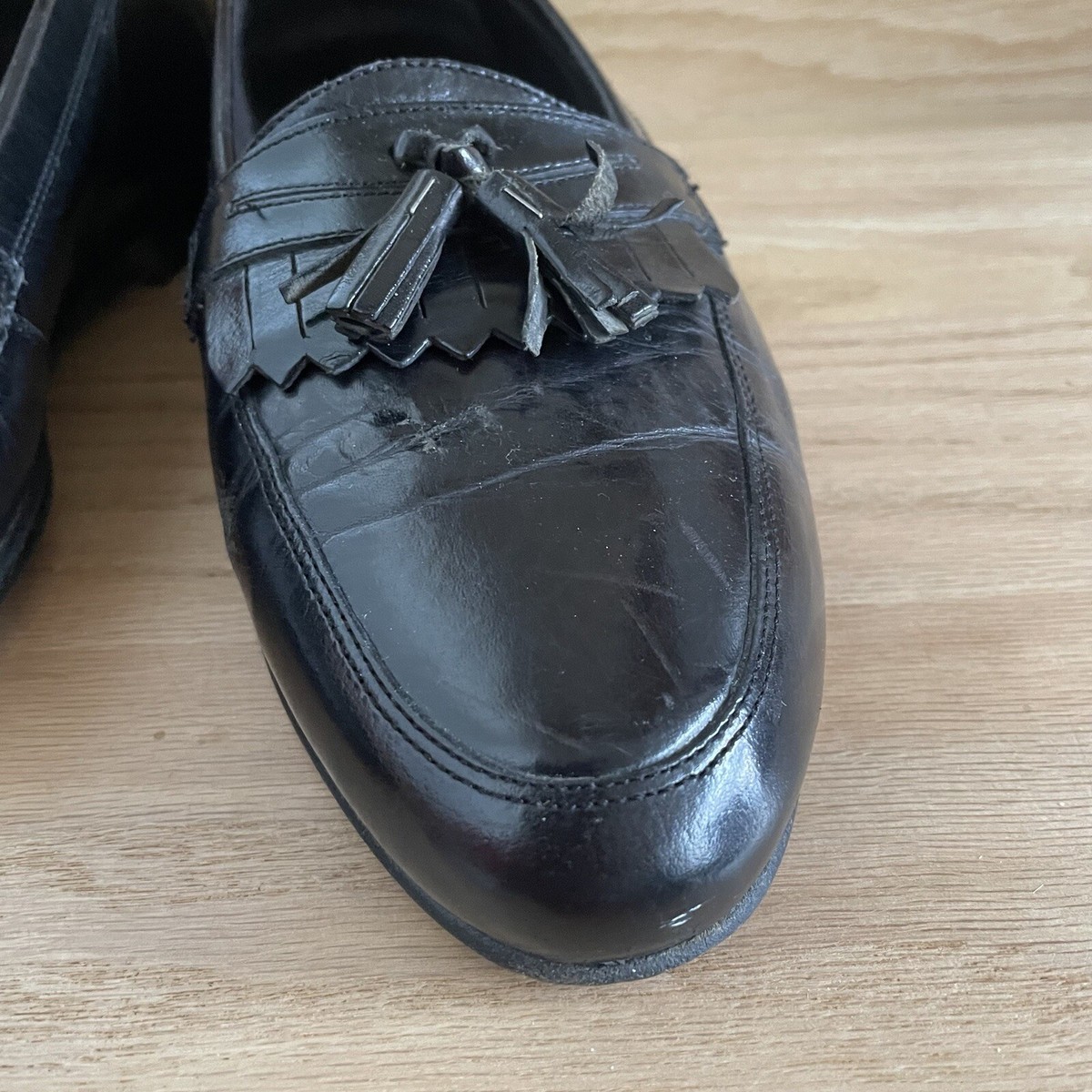 Pierre Cardin Black Tassel Dress Loafers Men
