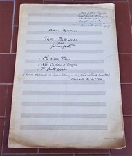 Spartito MANOSCRITTO firmato MAURO DISCOVOLO Tre preludi - PIANOFORTE 1956