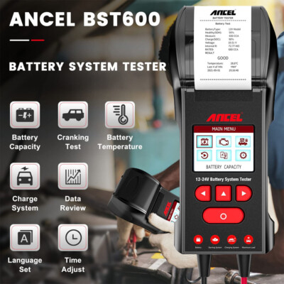 12-24V Automotive Car Battery Tester Charging Cranking Analyzer Tool 100-2000CCA