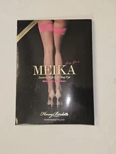 Honey Birdette Meika Candy Pink Stockings Luxury Thigh High Stay Ups size L new