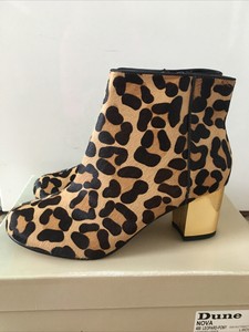 dune leopard print ankle boots