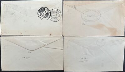 1930s Mexico #712(2),#729,#733(on 4 covers) w/ 2A Clase, AMB 216