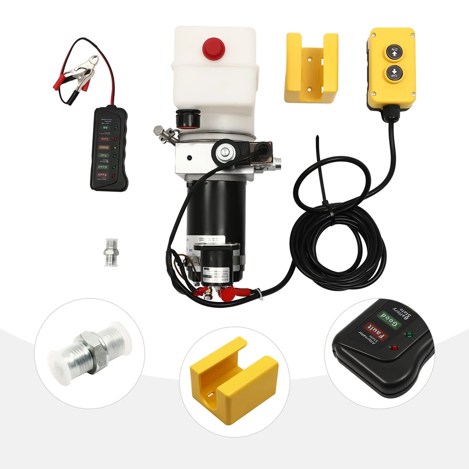 Hydraulic Power Unit 12V, Single Acting Dump Hydraulic Pump for Dump Trailer - Image 3 of 4