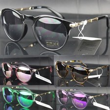 Sunglasses Oval Mirror Lenses Keyhole Fashion Womens Mens UV400