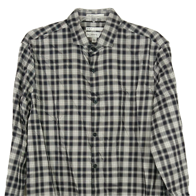 calibrate slim fit dress shirt Men's Slim Fit White Patterned Button Down Dress Shirt Size N5 main image 1