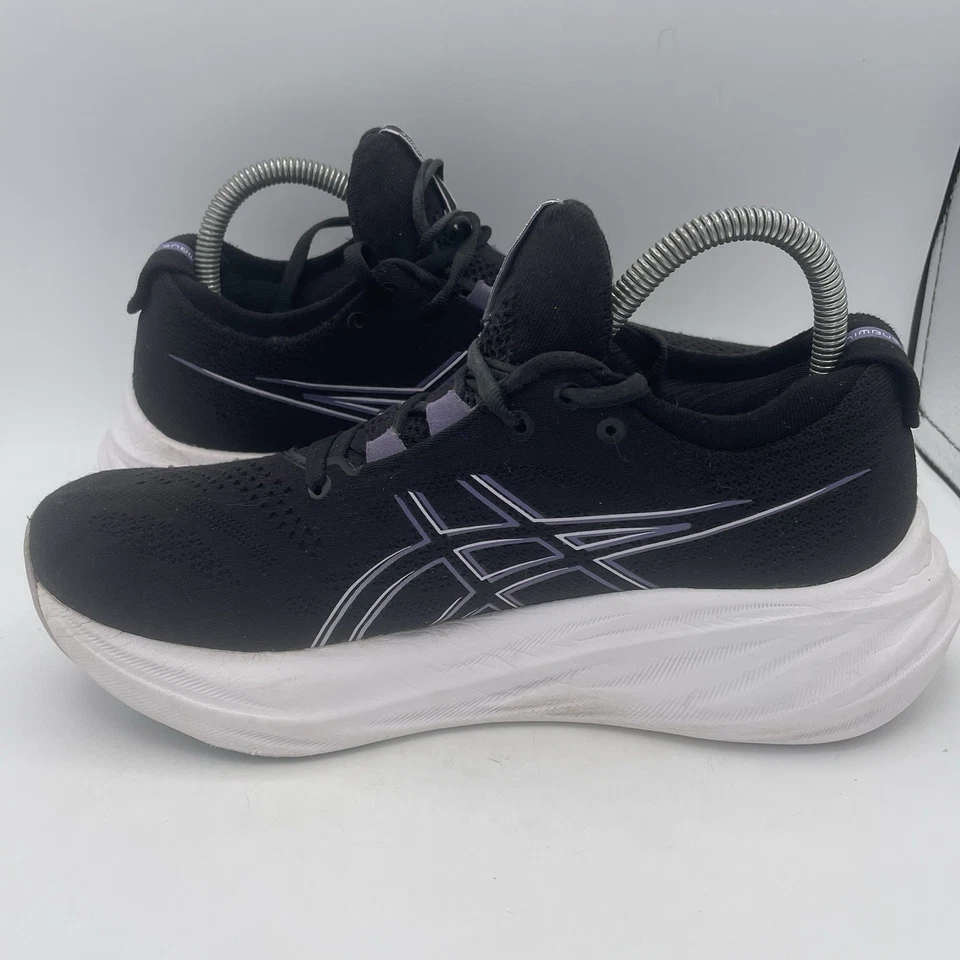 Asics Gel-Nimbus 26 Mujer 8 Zapatos Negro Púrpura Tenis para Correr Gimnasio 1012B601 Foto 4 de 4