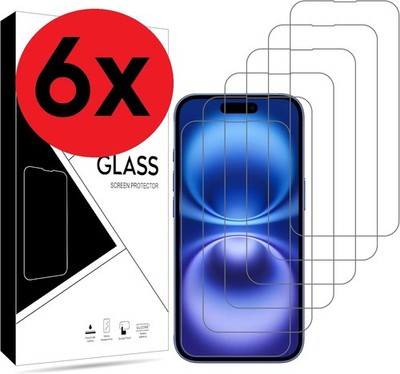 6x Echt Glas für iPhone 16 15 14 13 12 11 Pro Max Mini 9H Panzerfolie Schutzglas