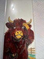 Highland Cow Has Headache-ONE OF A KIND. HAND COLORED BOOK MARKS. BEAUTIFUL
