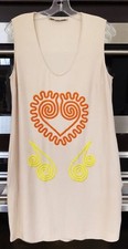 Stella McCartney Shift Dress A-Line Pink Squiggle Embroidery Heart 40 Italy M